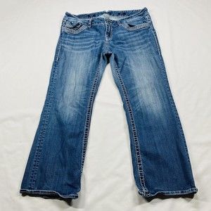 Vigoss The Chelsea Slim Boot Jeans Womens Plus Size 22 Bling Thick Stitching